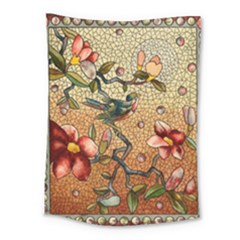 Flower Cubism Mosaic Vintage Medium Tapestry by Wegoenart