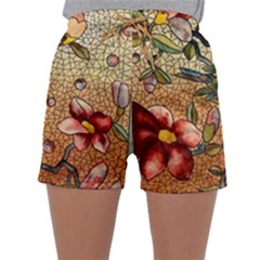 Flower Cubism Mosaic Vintage Sleepwear Shorts by Wegoenart