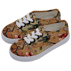 Flower Cubism Mosaic Vintage Kids  Classic Low Top Sneakers by Wegoenart