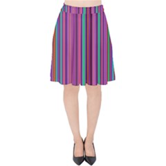 Stripes Wallpaper Texture Velvet High Waist Skirt by Wegoenart