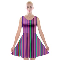 Stripes Wallpaper Texture Velvet Skater Dress