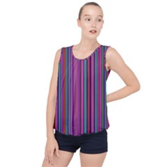 Stripes Wallpaper Texture Bubble Hem Chiffon Tank Top by Wegoenart