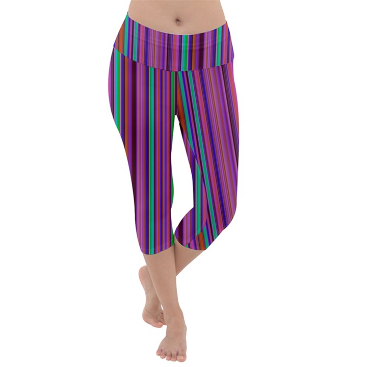 Stripes Wallpaper Texture Lightweight Velour Capri Yoga Leggings