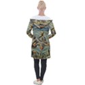 Fish Underwater Cubism Mosaic Longline Hooded Cardigan View2