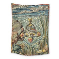 Fish Underwater Cubism Mosaic Medium Tapestry by Wegoenart