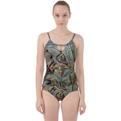 Fish Underwater Cubism Mosaic Cut Out Top Tankini Set by Wegoenart