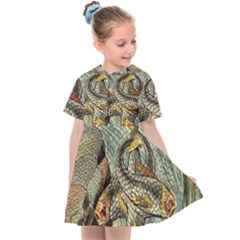 Fish Underwater Cubism Mosaic Kids  Sailor Dress