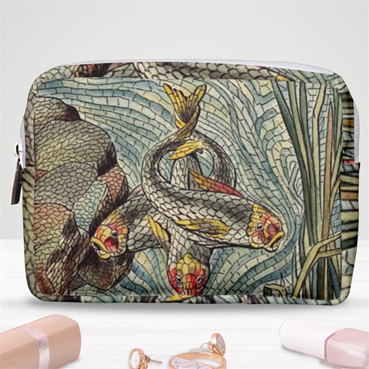 Fish Underwater Cubism Mosaic Make Up Pouch (Medium)