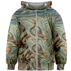 Fish Underwater Cubism Mosaic Kids Zipper Hoodie Without Drawstring by Wegoenart