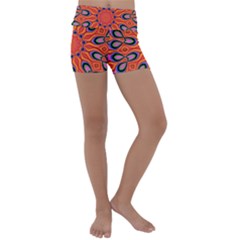 Art Abstract Background Pattern Kids  Lightweight Velour Yoga Shorts