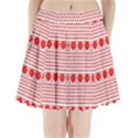 Fairisle Pattern Background Red Pleated Mini Skirt View1