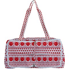 Fairisle Pattern Background Red Multi Function Bag by Wegoenart