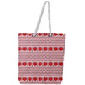 Fairisle Pattern Background Red Full Print Rope Handle Tote (Large) View1