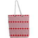 Fairisle Pattern Background Red Full Print Rope Handle Tote (Large) View2