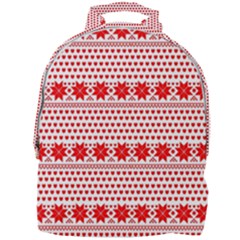 Fairisle Pattern Background Red Mini Full Print Backpack