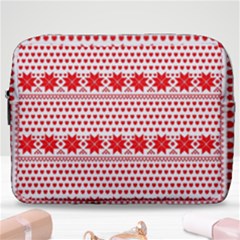 Fairisle Pattern Background Red Make Up Pouch (large) by Wegoenart