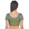 Background Cubism Mosaic Vintage Velvet Short Sleeve Crop Top  View2