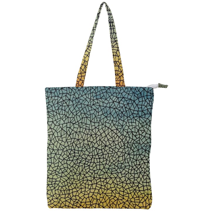 Background Cubism Mosaic Vintage Double Zip Up Tote Bag