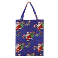 Christmas Vintage Santa Background Classic Tote Bag by Wegoenart