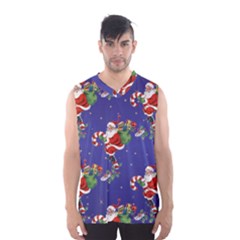 Christmas Vintage Santa Background Men s Basketball Tank Top