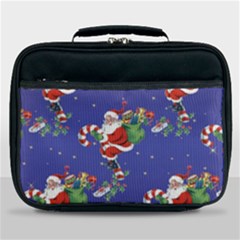 Christmas Vintage Santa Background Lunch Bag by Wegoenart