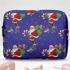 Christmas Vintage Santa Background Make Up Pouch (large) by Wegoenart