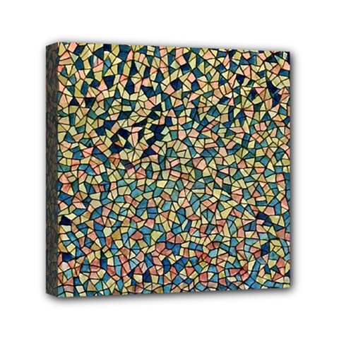 Background Cubism Mosaic Vintage Mini Canvas 6  X 6  (stretched) by Wegoenart