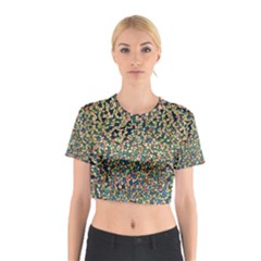 Background Cubism Mosaic Vintage Cotton Crop Top by Wegoenart