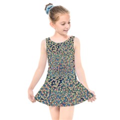 Background Cubism Mosaic Vintage Kids  Skater Dress Swimsuit