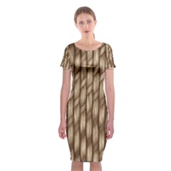 Woven Rope Texture Textures Rope Classic Short Sleeve Midi Dress by Wegoenart