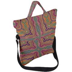 Abstract Design Abstract Art Orange Fold Over Handle Tote Bag