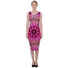 Flower Mandala Art Pink Abstract Sleeveless Pencil Dress