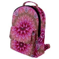 Flower Mandala Art Pink Abstract Flap Pocket Backpack (small)