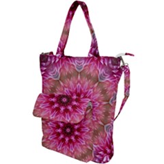 Flower Mandala Art Pink Abstract Shoulder Tote Bag