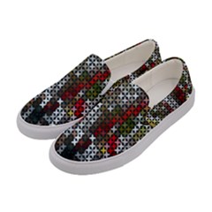 Christmas Cross Stitch Background Women s Canvas Slip Ons by Wegoenart