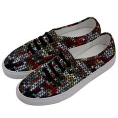 Christmas Cross Stitch Background Men s Classic Low Top Sneakers by Wegoenart