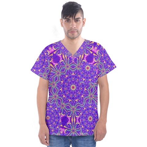 Art Abstract Background Men s V-neck Scrub Top by Wegoenart