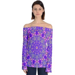 Art Abstract Background Off Shoulder Long Sleeve Top