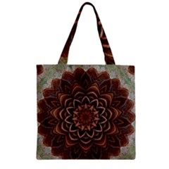 Abstract Art Texture Mandala Zipper Grocery Tote Bag by Wegoenart