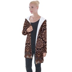 Abstract Art Texture Mandala Longline Hooded Cardigan