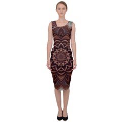 Abstract Art Texture Mandala Sleeveless Pencil Dress