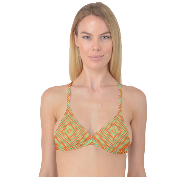 Geometric Art Abstract Background Reversible Tri Bikini Top