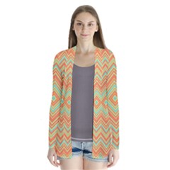 Geometric Art Abstract Background Drape Collar Cardigan by Wegoenart