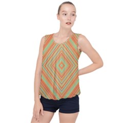 Geometric Art Abstract Background Bubble Hem Chiffon Tank Top