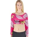 Autumn Dried Leaves Dry Nature Long Sleeve Crop Top View1