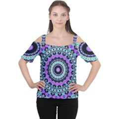 Abstract Art Background Cutout Shoulder Tee