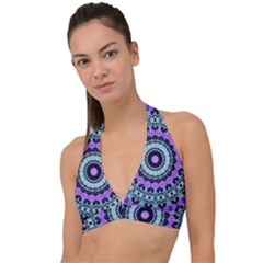 Abstract Art Background Halter Plunge Bikini Top