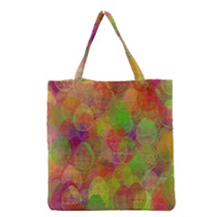 Easter Egg Colorful Texture Grocery Tote Bag by Wegoenart