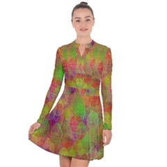 Easter Egg Colorful Texture Long Sleeve Panel Dress by Wegoenart