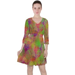 Easter Egg Colorful Texture Ruffle Dress by Wegoenart